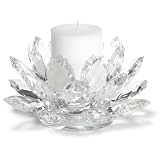 Godinger Lotus Pillar Holder w/ Candle