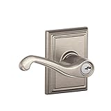 Schlage F51A FLA 619 ADD Addison Collection Flair Keyed Entry Lever, Satin Nickel by Schlage Lock Co