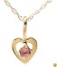 14k Yellow Gold and Pink Tourmaline Children's Heart Pendant, 15