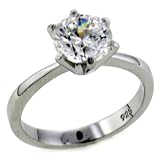Sterling Silver Round Cut Cz Promise Cluster Wedding Engagement Solitaire Ring