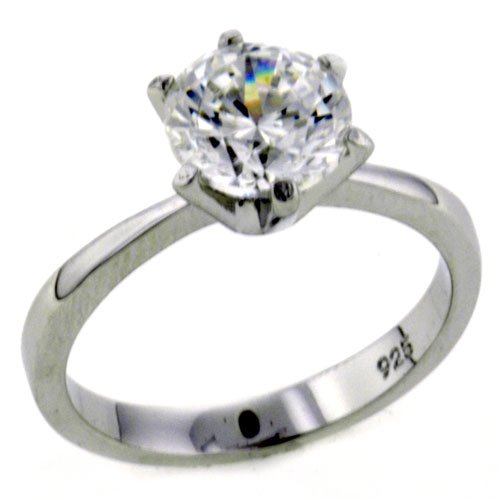 Sterling Silver Round Cut Cz Promise Cluster Wedding Engagement Solitaire Ring