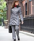 Jones New York Chevron Down-Fill Coat with Faux Fur Hood
