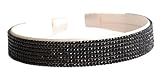 L. Erickson USA 1 Swarovski Beaded Headband - Black/Ivory 100% Silk Charmeuse