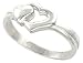 3/8 (9.5 mm) Sterling Silver High Polished Ring w/ 2 Hearts