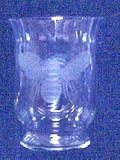 Individually Hand Etched Honeybee Glass Candle Shade Set / 2