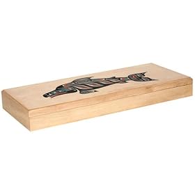 Alaska Smokehouse 16 oz Natural Smoked Salmon in Three Color Fish Wood Box