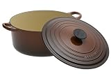  : Le Creuset Enameled Cast-Iron 5-1/2-Quart Round French Oven, Chestnut