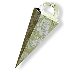 Green Toile - Icicle Shaped Favor Boxes (set of 6)