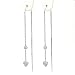14KWG Diamond Heart Threader Earrings