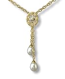 Jewelry : Oval Scroll Pendant with Pearl Drops