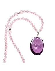 Honeystore Girls Amethyst Pendant Pink Crystal Chain Strands Necklace Color Pink Purple