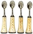 Decorative Condiment Spoon with Spotted Bone Handle Set of Four