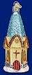 Old World Christmas Tall Chapel Glass Ornament 5" #20037