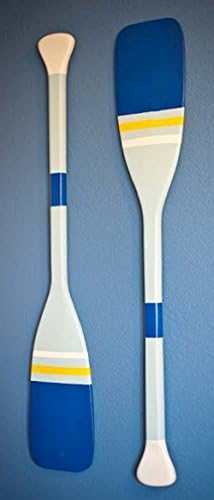 Custom Painted WOODEN OARS Paddles Nautical Nursery Room Decor Oar Decor-Blue, Yellow and White Oars