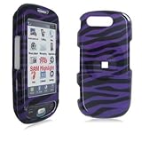 Purple with Black Zebra Strip Snap on Hard Skin Faceplate Cover Case for Sa ....