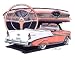 Chevy Bel Air 1956 56 Pink Chevrolet car art print drawing 14x11