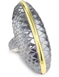 Elizabeth and James "Audubon" Sterling Silver and Plated 23K Gold Feather North and South Ring