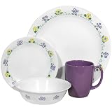 Corelle Livingware 16-Piece Dinnerware Set, Service for 4, Forget Me Not