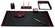 Rosewood & Leather 7Pc Desk Set w/Large Pad
