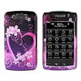 Purple Heart Snap on Hard Skin Cover Case for Blackberry Storm 2 Storm2 9550