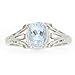 Filigree Sterling Silver Oval Cut Natural Aquamarine Ring (3/4 CT.T.W) in Vintage Style