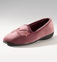 Classic Collection Floral Embroidered Pump Slippers Classic Collection Floral Embroidered Pump Slippers