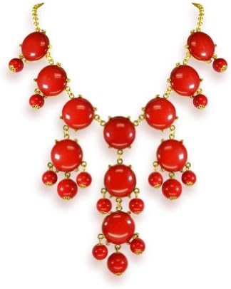 Heyjewels Bubble Necklace Bib Statement Necklace Mini Bubble Choker Jewelry Red
