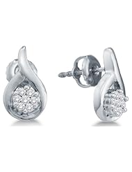 0.15 cttw. Diamond Flower Earrings 14K Yellow Gold