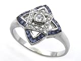 Art Deco Design Diamond and Sapphire Ring
