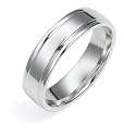 14k White Gold Engraved Wedding Band