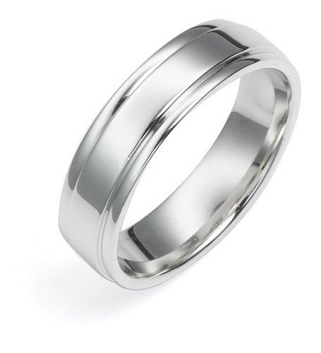 14k White Gold Engraved Wedding Band