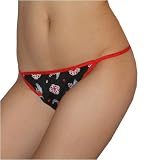 Ladies Sexy G-String Black and Red Printing Thong Panties