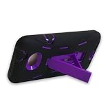 Black and Purple Heavy Duty Hybrid Case with KickStand Feature for Sprint HTC EVO 4G LTE