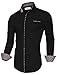 TAM WARE Mens Fashion Casual Inner Plaid Long Sleeve Button Down Shirt TWNMS310A-310B-BLACK-M