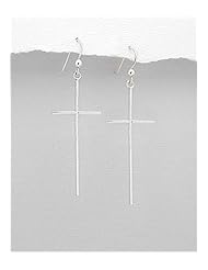 Cross Earrings In 92.5 Sterling Silver
