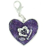Heart & Flower Clasp Charm