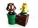 New Super Mario Bros mini figures bundle (a set of Five ~1" figures: Mario, Goomba, Luigi, Koopa Troopa, and Mushroom; Each comes with a ~1" mounting block) (Japanese Imported)_s-3