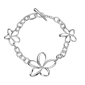 Hot Diamonds Plumeria Silver And Diamond Bracelet