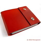 'Libro' - Handmade Italian Leather CD Carrying Case (Red)