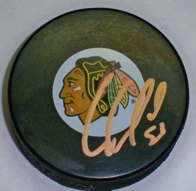 Corey Crawford Autographed Puck - w COA - Autographed NHL Pucks