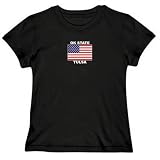 T-SHIRT WOMAN BLACK ELEGANT FLAG 