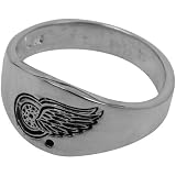 Detroit Red Wings NHL Sterling Silver Logo Gents Enamel Band Ring Size 12