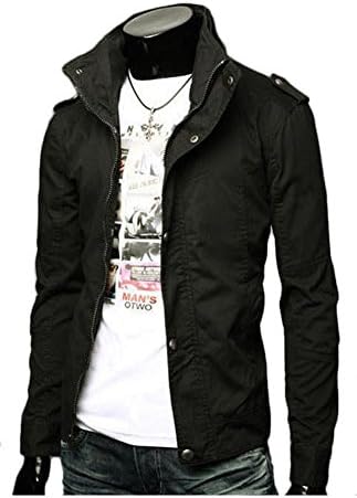 New Touching Men's Black Korean Fashion Slim Casual Coat Jacket