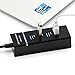 AmanStino Ultra Slim 4-Port USB 3.0 Data Hub Black