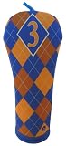 Jacis GEM Collection By Luco Sport Sapphire and Moca Argyle 3 Wood Headcover