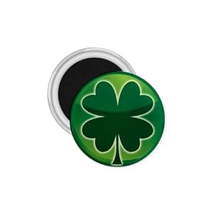 1.75 Inch Magnet of Green Shamrock (Celtic, Club, Gold, Irish, Ireland, Little, Charm, Cross, Four...