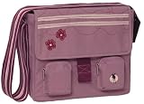 Lassig Fashion Messenger Eco-Friendly Diaper Bag, Flower Stripe Pink