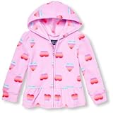 THE CHILDREN'S PLACE(ザ・チルドレンズプレイス) ネオンレインボウハートプリントグレイシャーフリースラッフルペプラムジャケット LILACHAZE アウターパーカー 18～24ヶ月
