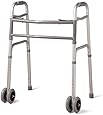 Medline Bariatric Folding Walker with Wheels, 5 Inch