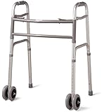 Medline Bariatric Folding Walker with Wheels, 5 Inch